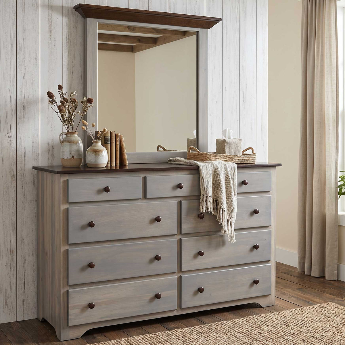Eden Amish Shaker 63" 9 Drawer Mule Chest
