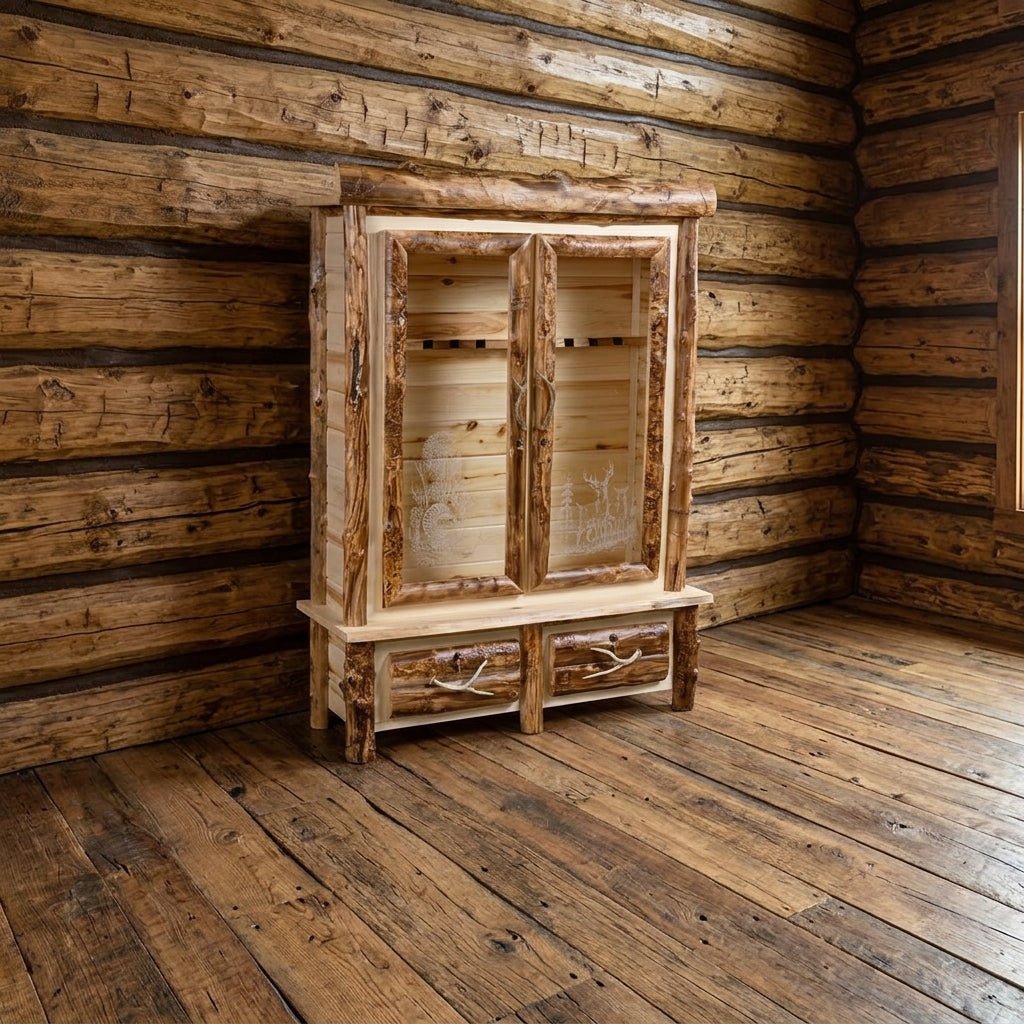 Amish Shenandoah Log Gun Cabinet
