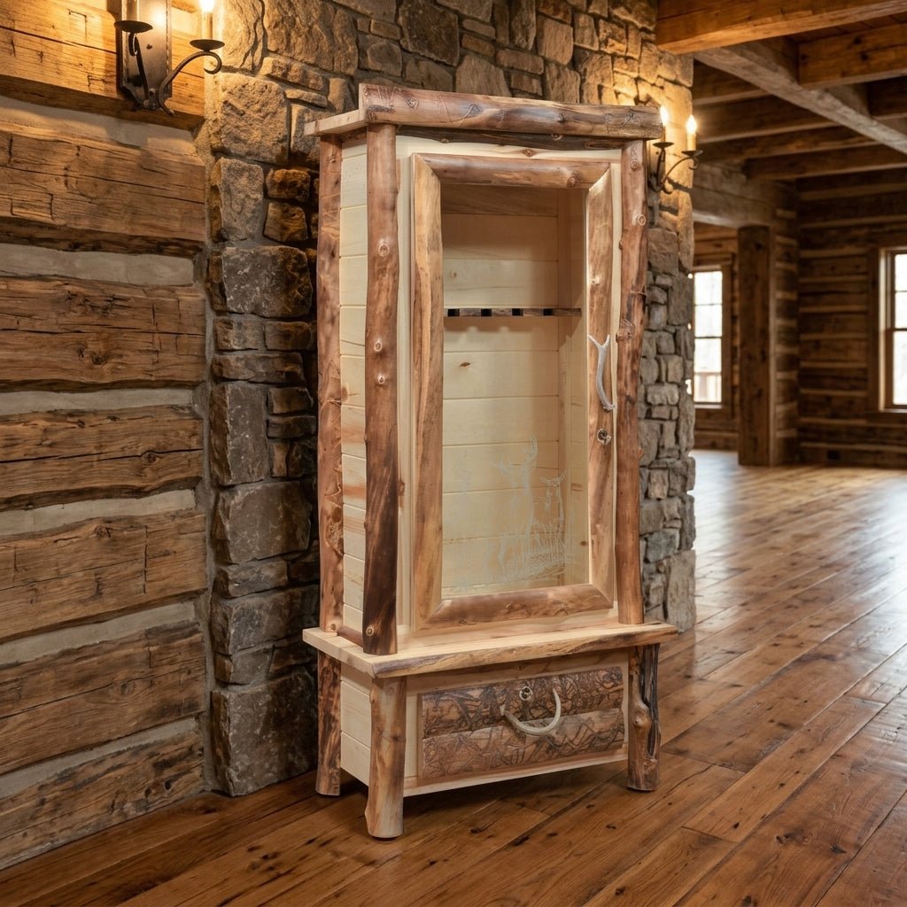 Amish Shenandoah Log Gun Cabinet