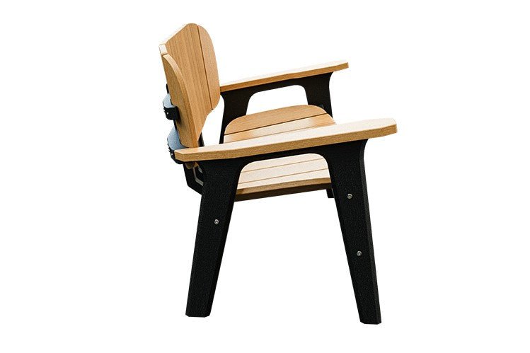 Amish Sierra Nova Poly Love Seat in Cherrywood & Black