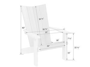 Silla de patio Amish SeaAira Adirondack - Envío rápido