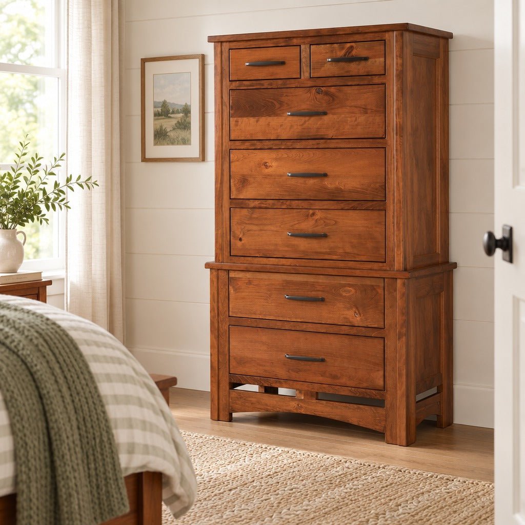 Amish Smicksburg Cottage Style Solid Wood Chest on Chest