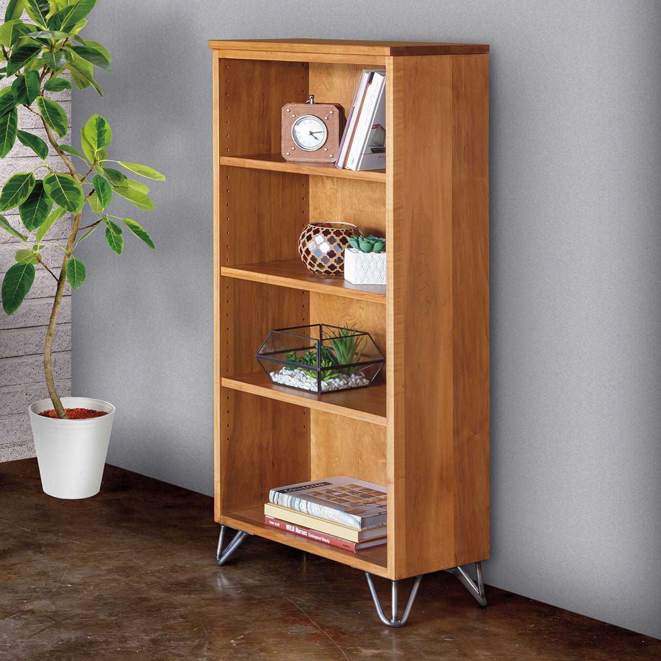 Amish Soho Office Mid Century Modern Bookcase - snyders.furniture
