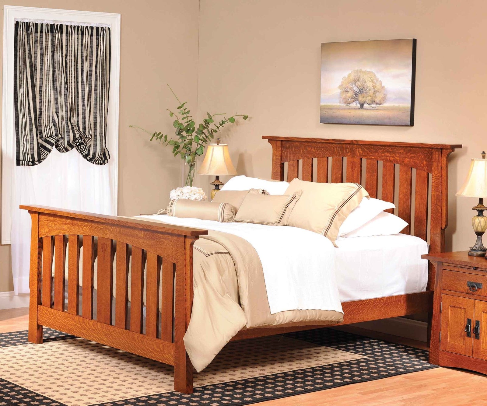 Amish Solid Wood Alamosa Carved Bed - snyders.furniture