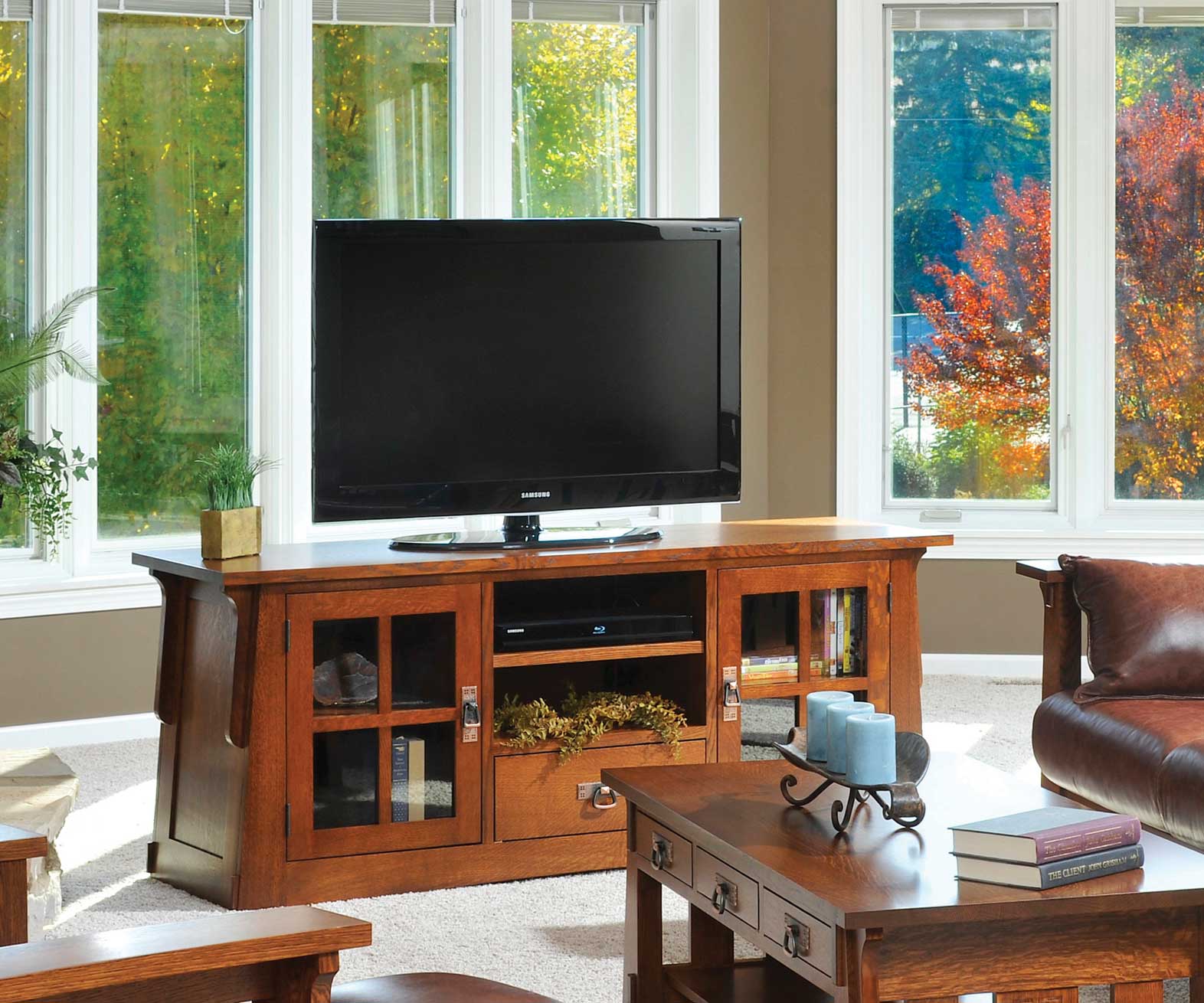 Amish Solid Wood Alamosa TV Console - snyders.furniture