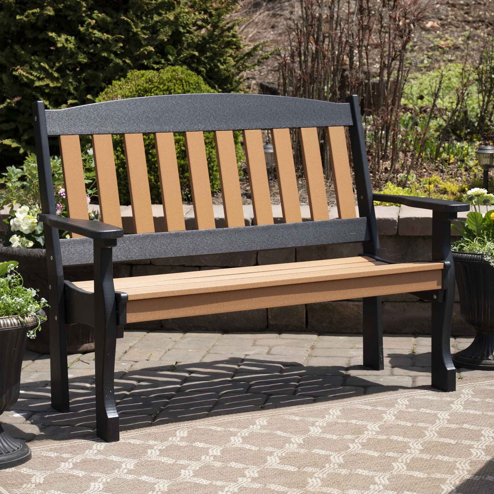 Amish Spanish Garden 4ft Patio Bench - Quick Ship - snyders.furniture