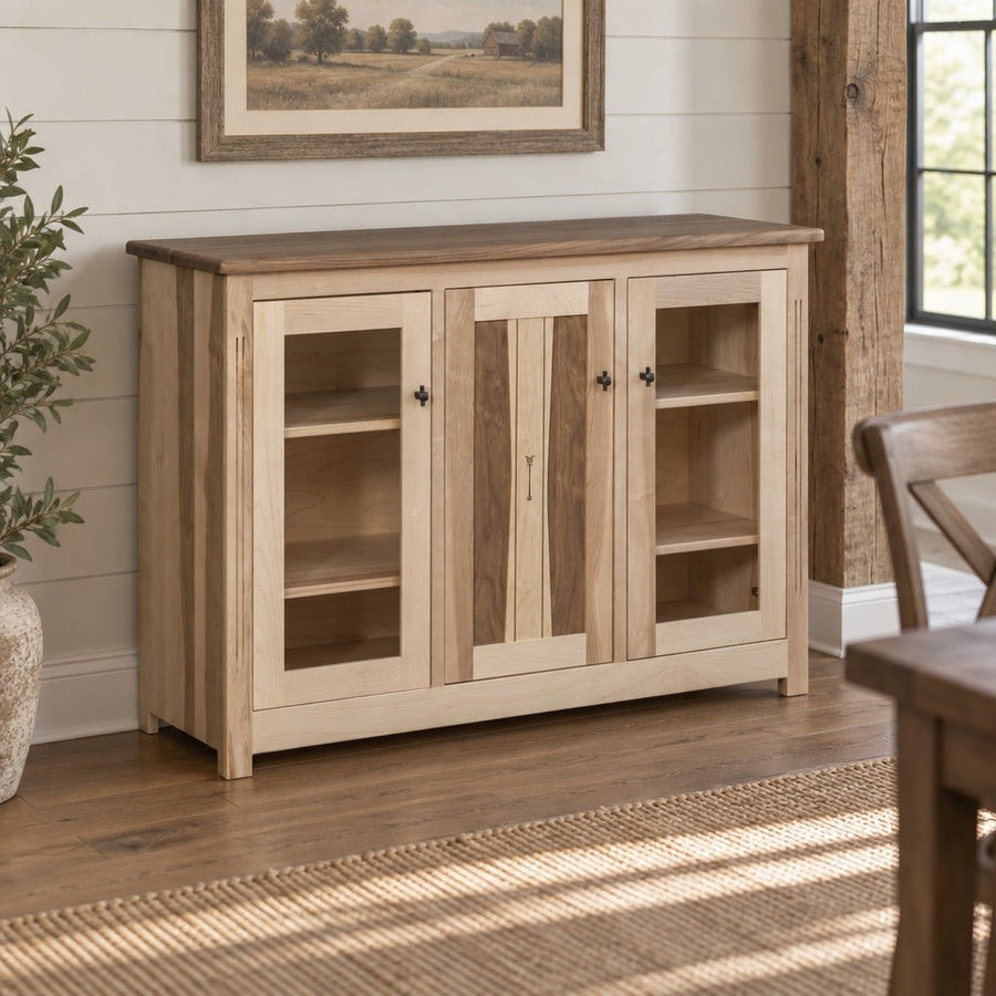 Amish Sugarcreek Rustic Farmhouse Solid Wood 3-Door Dining Server