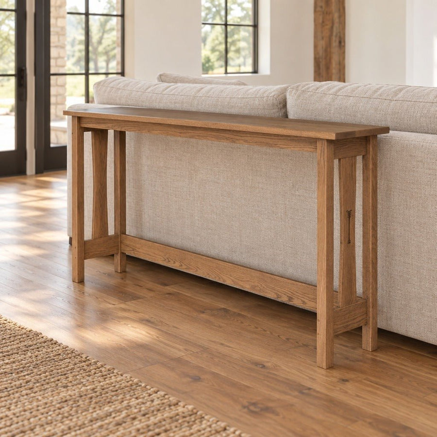 Amish Sugarcreek Rustic Farmhouse Solid Wood 6 ft Sofa Bar Table