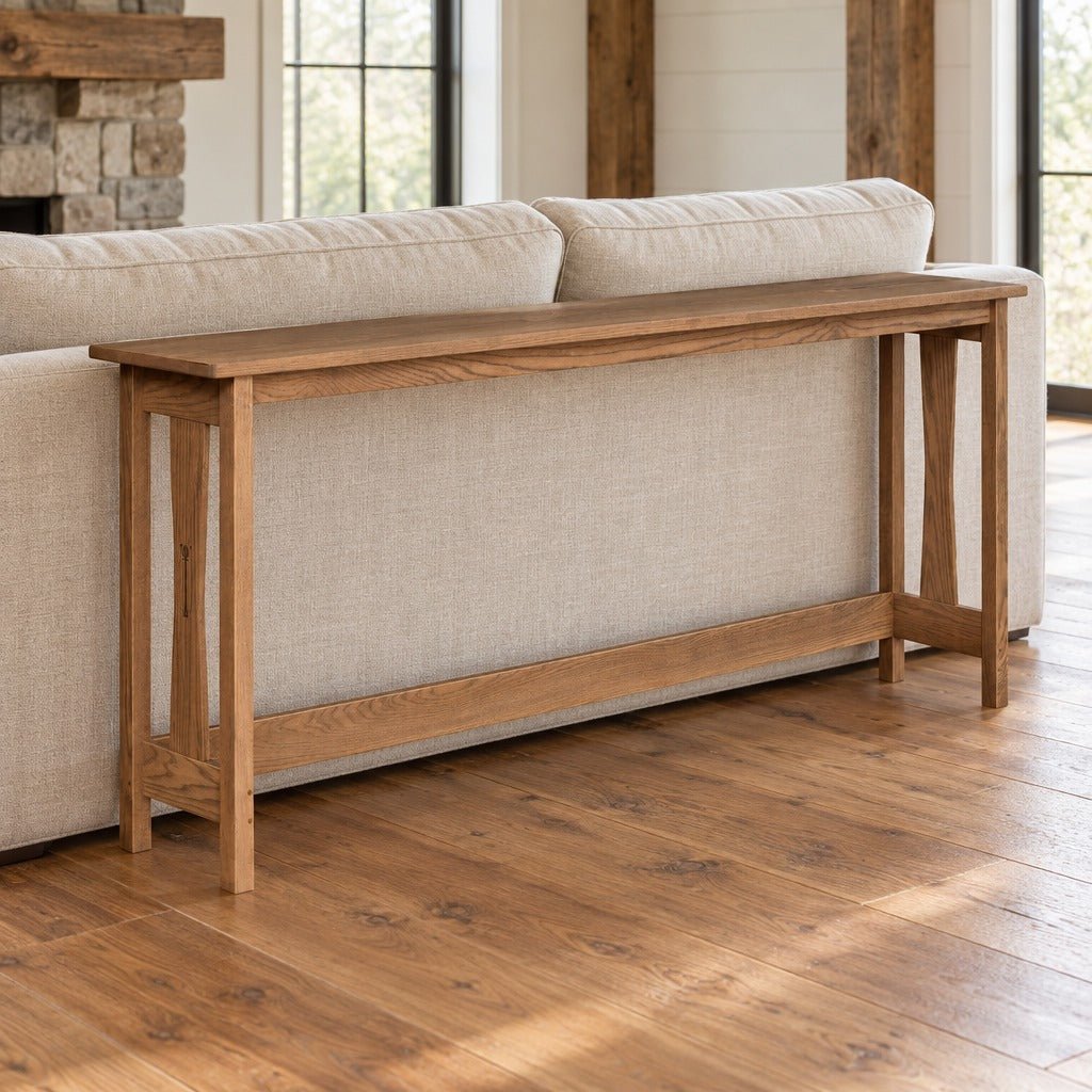 Amish Sugarcreek Rustic Farmhouse Solid Wood 8 ft Sofa Bar Table