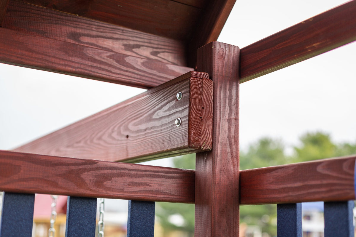 Wood playset construction detail – Patiova Amish-built