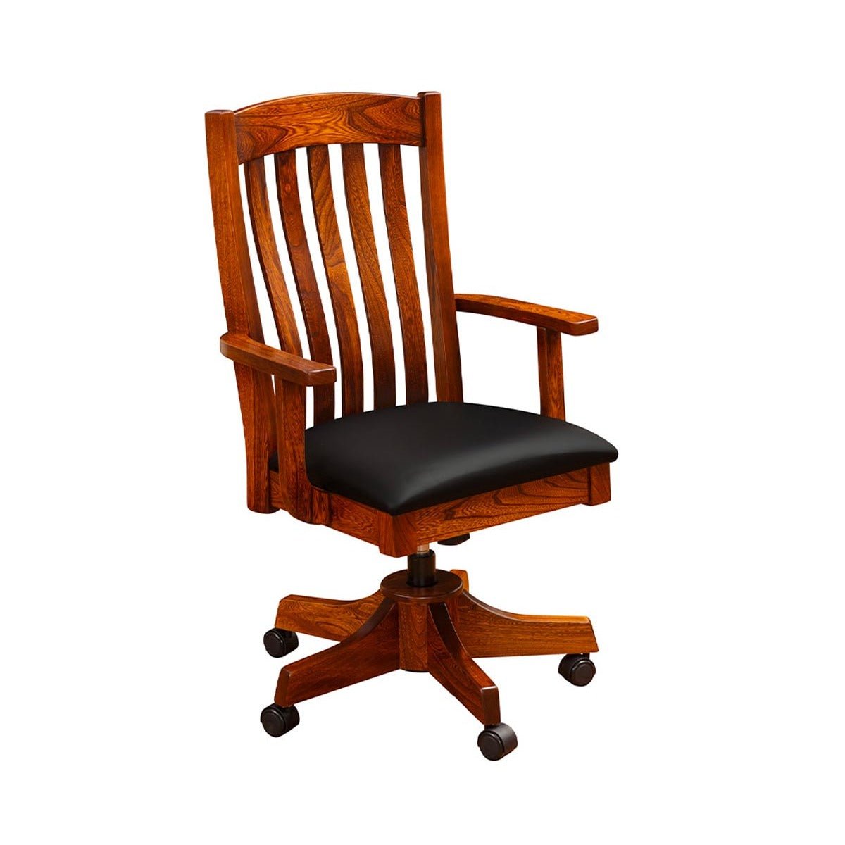 Amish Troxelville Mission Solid Wood Arm Desk Chair