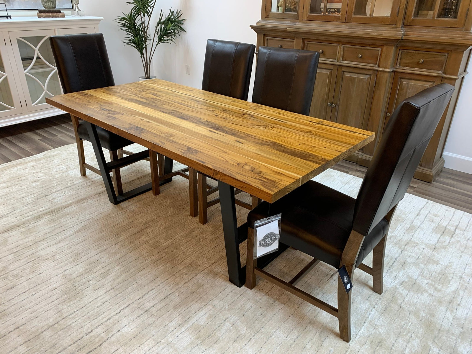 Bartholomew 72" Teak Live Edge Dining Table - Light Natural - snyders.furniture