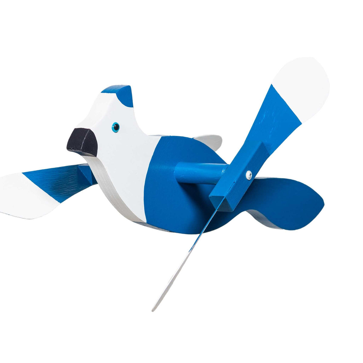 Amish Garden Wood Blue Jay Whirlybird Wind Spinner