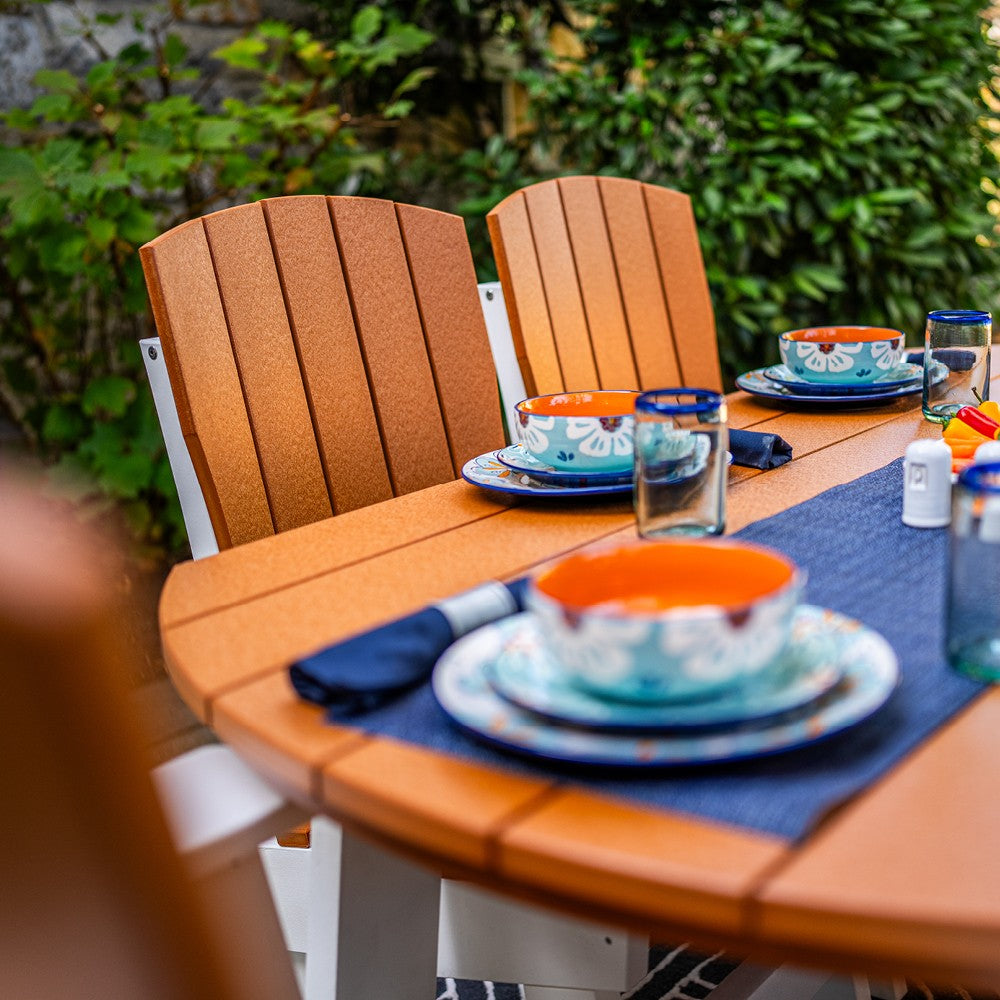 Amish Coastal Fanback 7-Piece Patio Dining Set: Table, 2 Armchairs & 4 Side Chairs