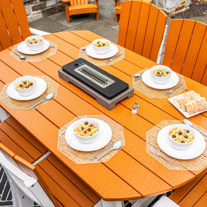 Amish Coastal Fanback 7-Piece Patio Dining Set: Table, 2 Armchairs & 4 Side Chairs
