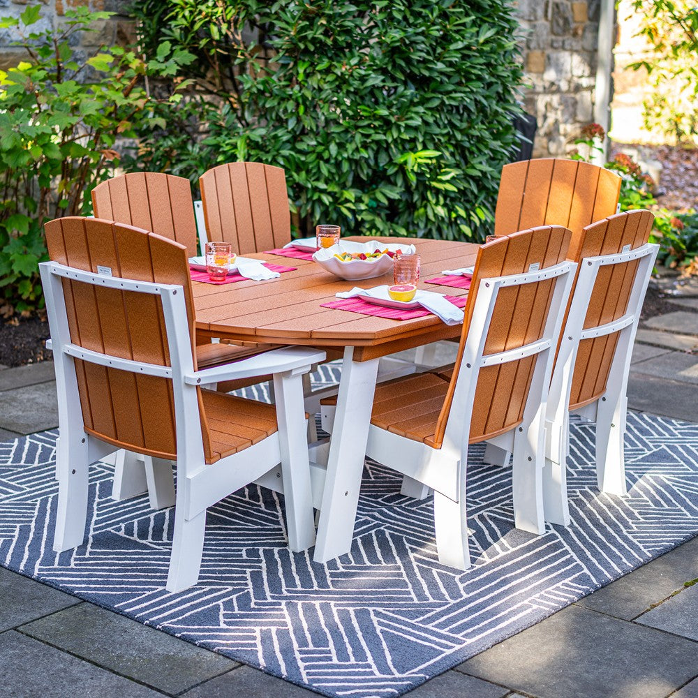 Amish Coastal Fanback 7-Piece Patio Dining Set: Table, 2 Armchairs & 4 Side Chairs