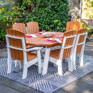Amish Coastal Fanback 7-Piece Patio Dining Set: Table, 2 Armchairs & 4 Side Chairs
