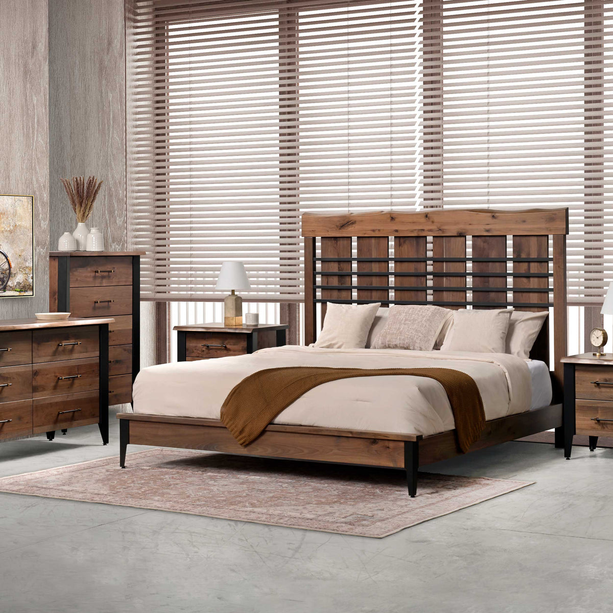 Amish New Hope Rustic Barnwood Bed