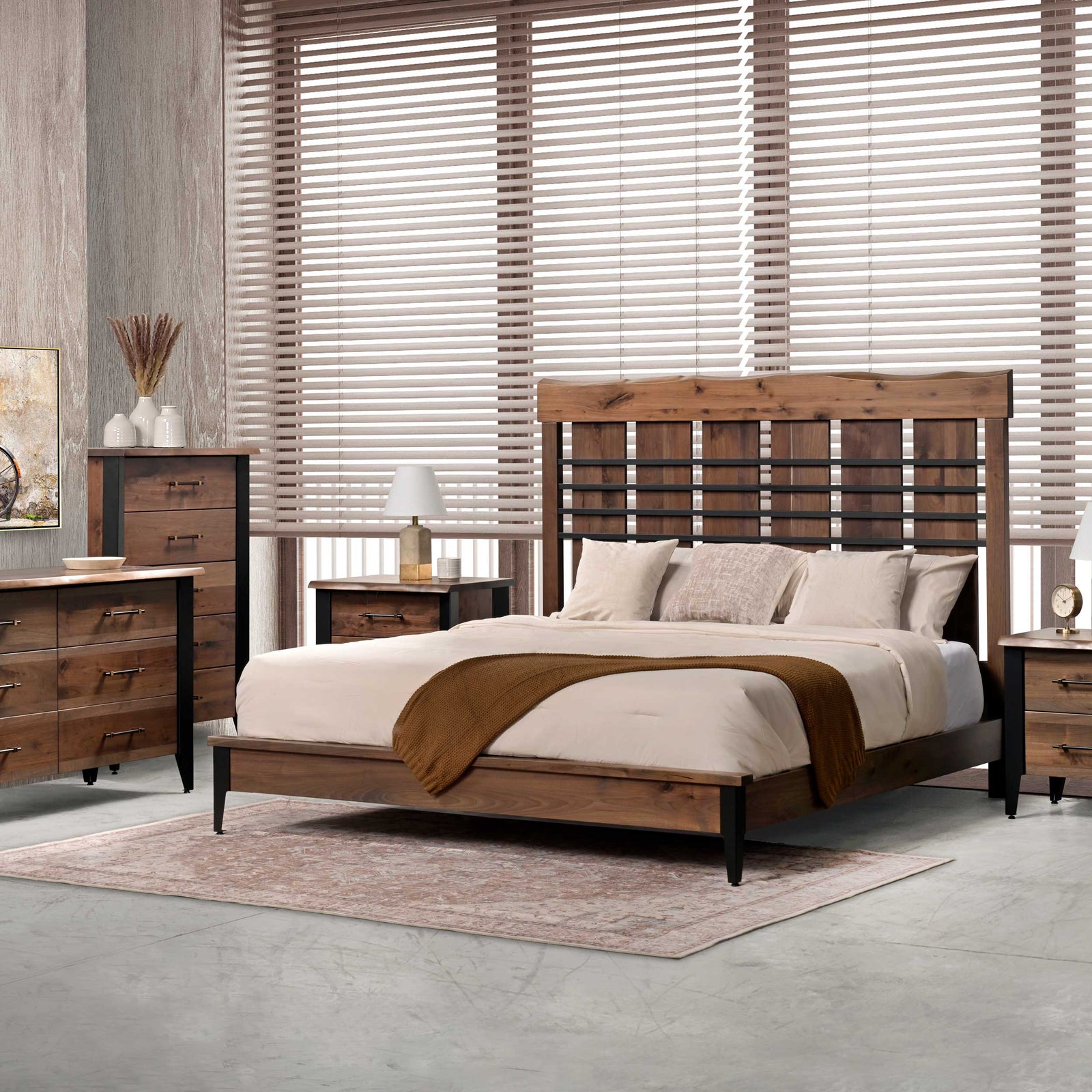 Amish New Hope Rustic Barnwood Bed
