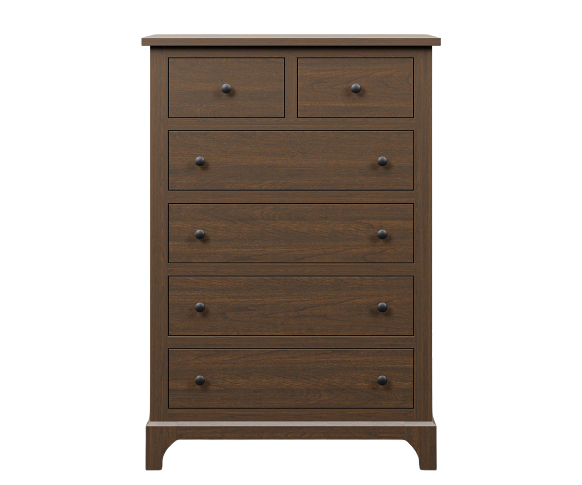Amish Ridley Park 6-Drawer Split Top Solid Wood Chest