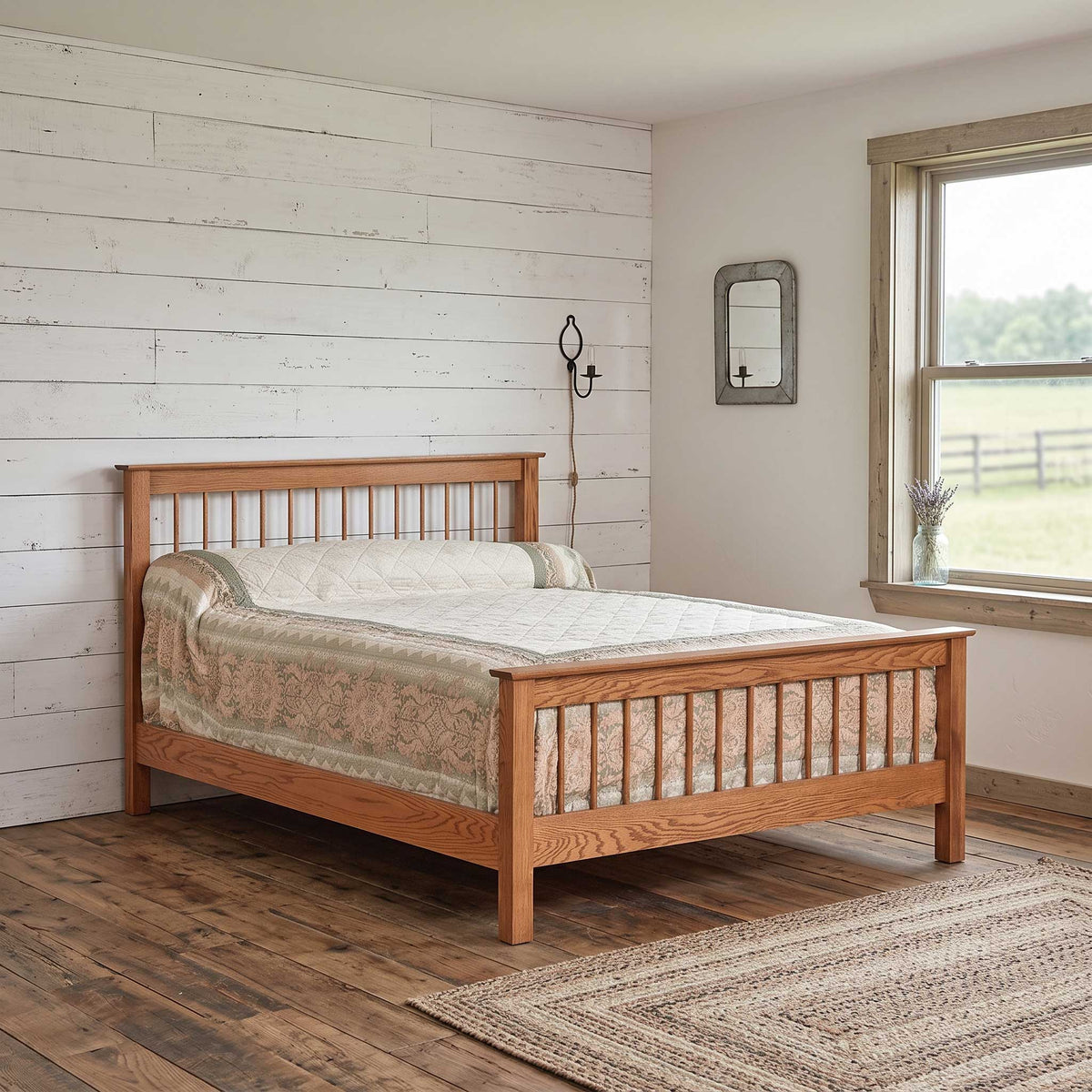 Eden Amish Solid Wood Shaker Spindle Bed