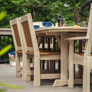 Amish Spanish Garden 6pc Patio Dining Set: Table, 4 Chairs & Bench