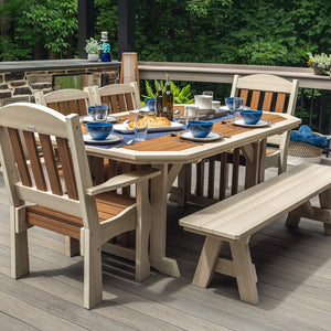 Amish Spanish Garden 6pc Patio Dining Set: Table, 4 Chairs & Bench