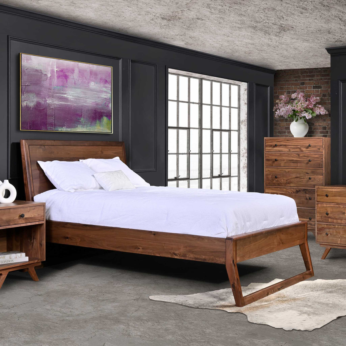 Amish New Hope Mid Century Modern 5pc Bedroom Set