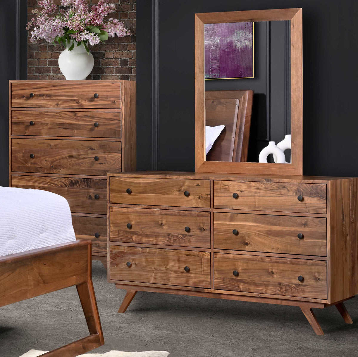 Amish New Hope Mid Century Modern 5pc Bedroom Set