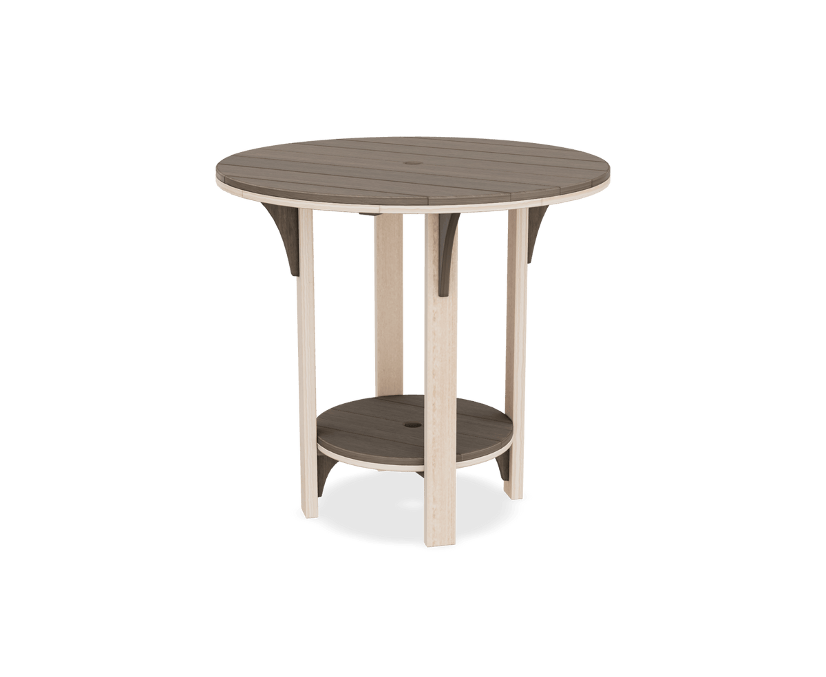 Great Bay Amish Poly Patio 42" Round 5pc Adirondack Bar Height Set