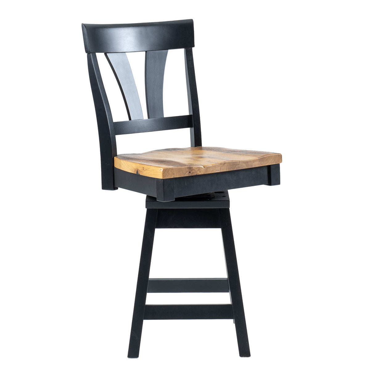 Amish Eastwood Counter Swivel Rustic Barnwood Side Chair 24"