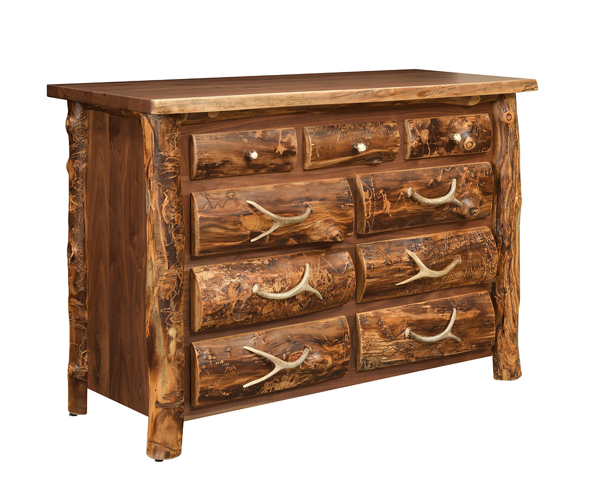 Amish Allegheny Aspen & Walnut 5pc Bedroom Set — Amish Allegheny Aspen & Walnut Dresser Mirror