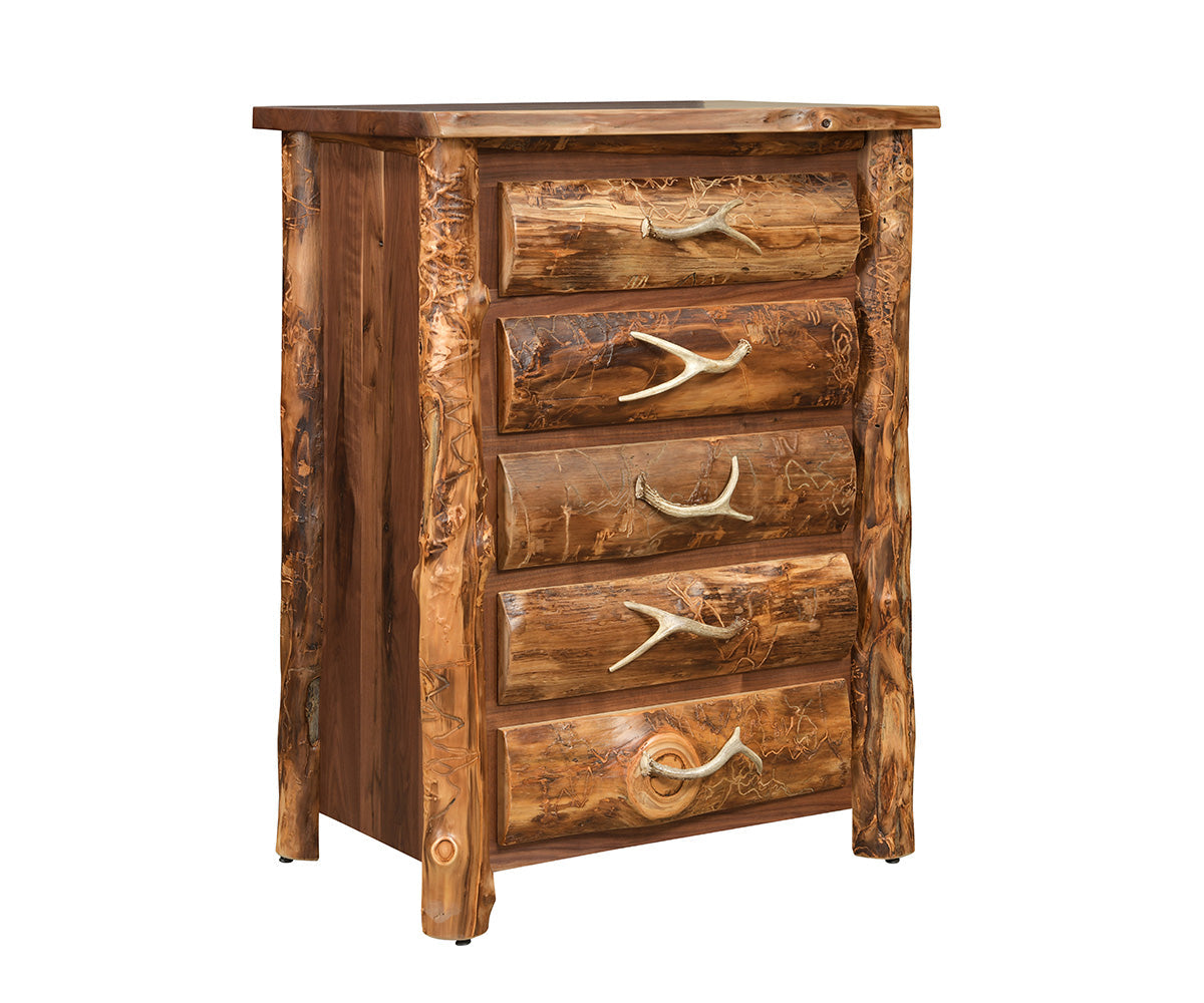 Amish Allegheny Aspen & Walnut 6 Drawer Chest