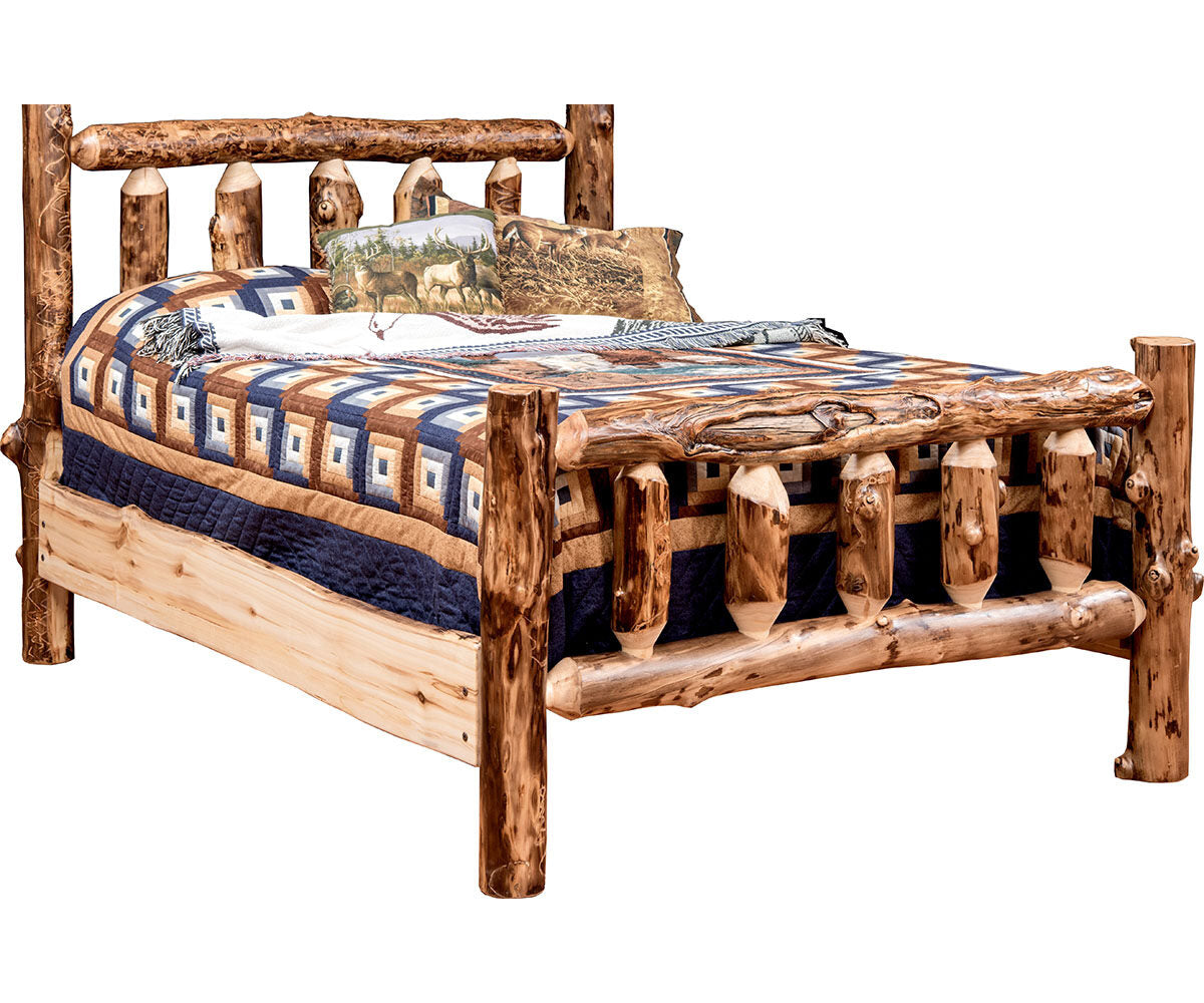 Amish Bighorn Aspen Log 5pc Bedroom Set — Amish Bighorn Aspen Log Bed