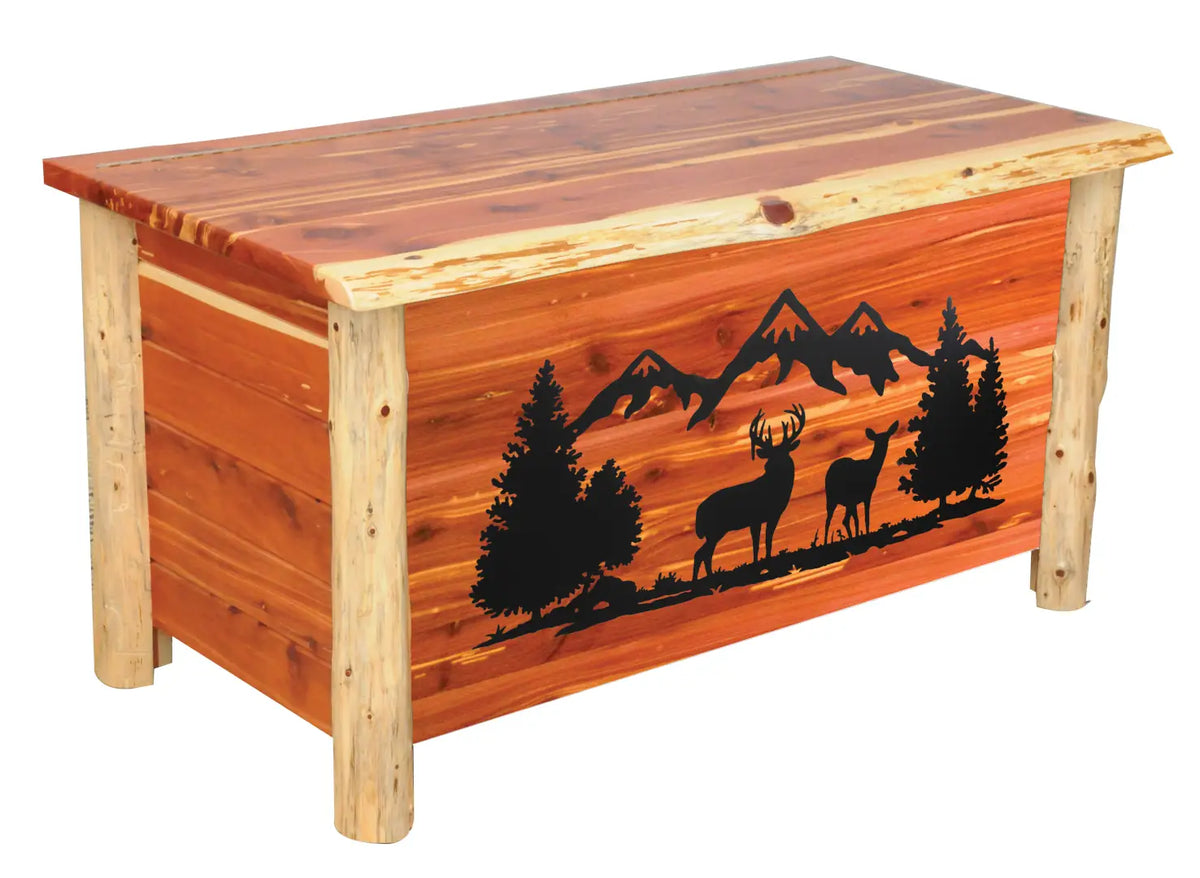 Amish Bighorn Aspen Log Blanket Chest