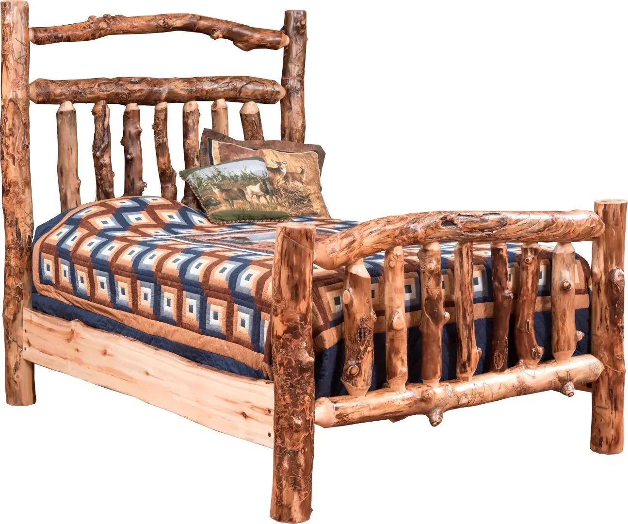 Amish Bighorn Deluxe Aspen Log Bed