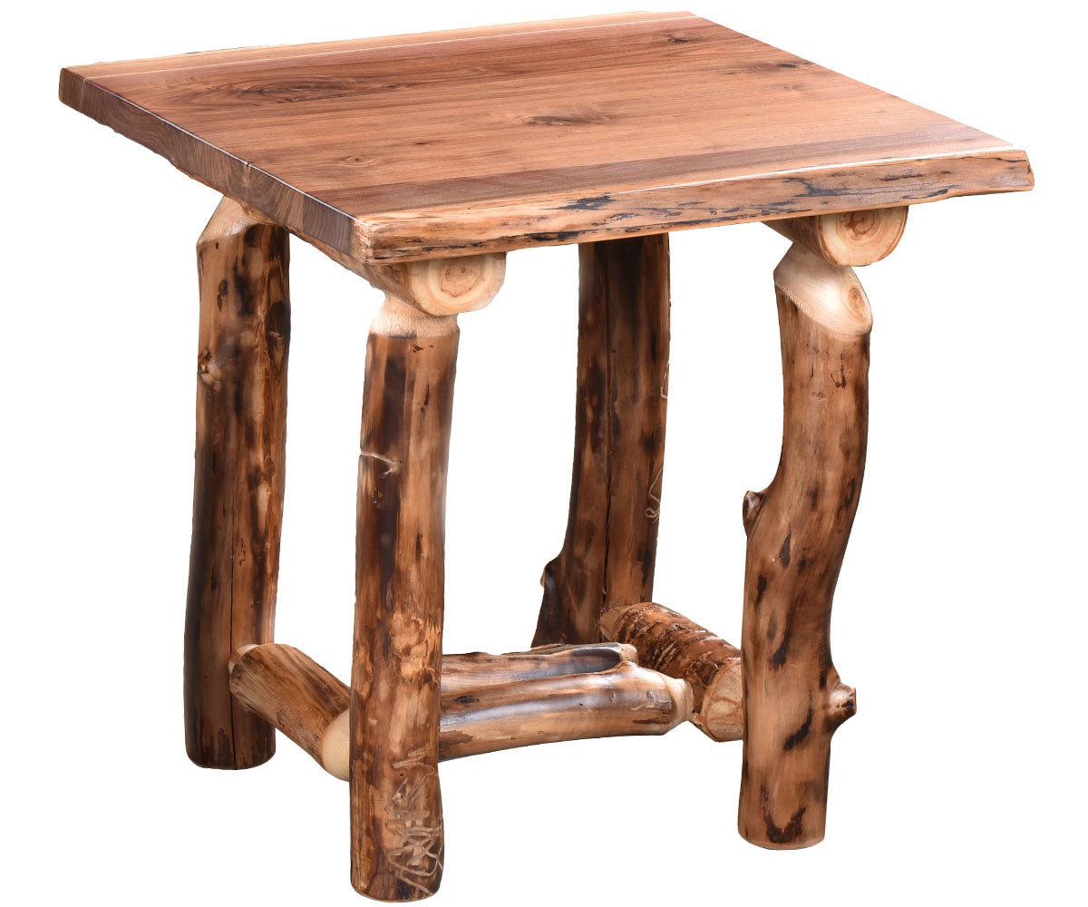 Amish Black Bear Live Edge End Table