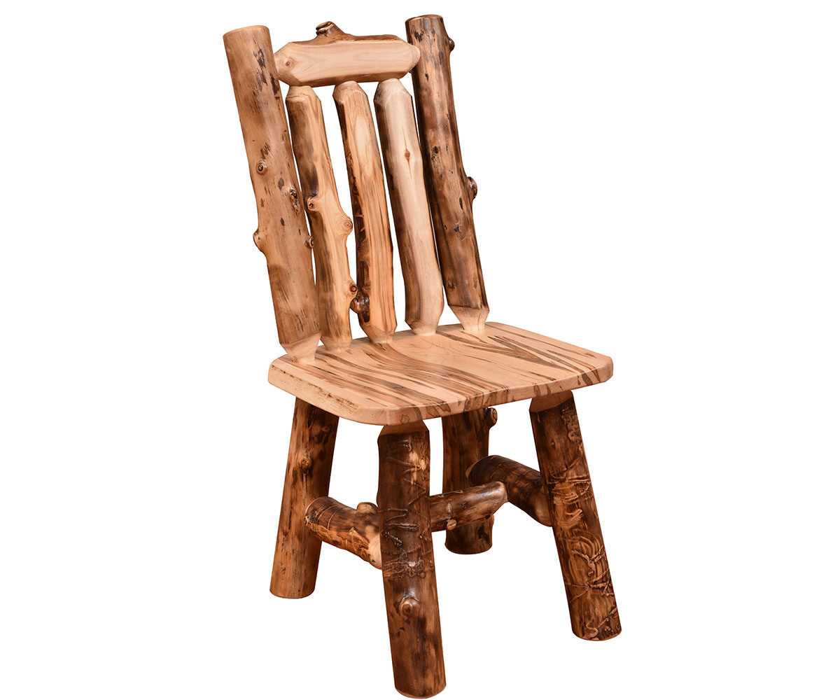 Amish Shenandoah Log Office Side Chair — same chair design, office version adds casters