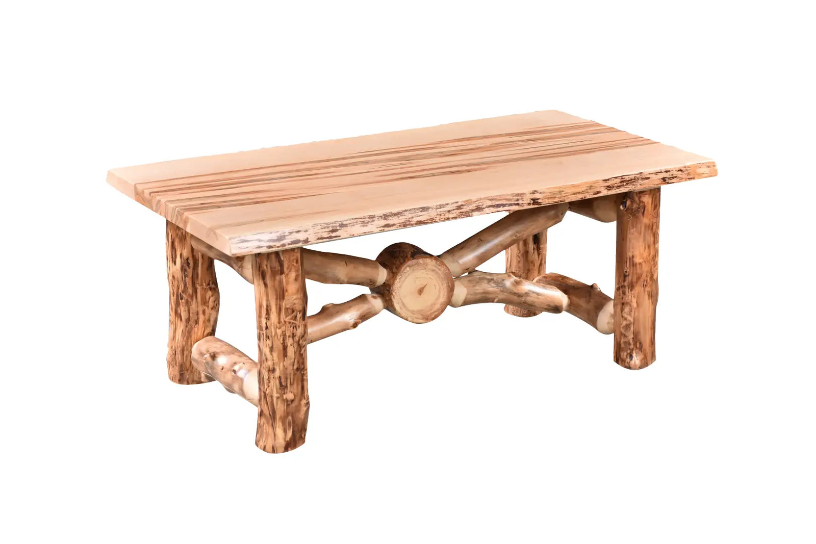 Amish Crossbuck Live Edge Coffee Table