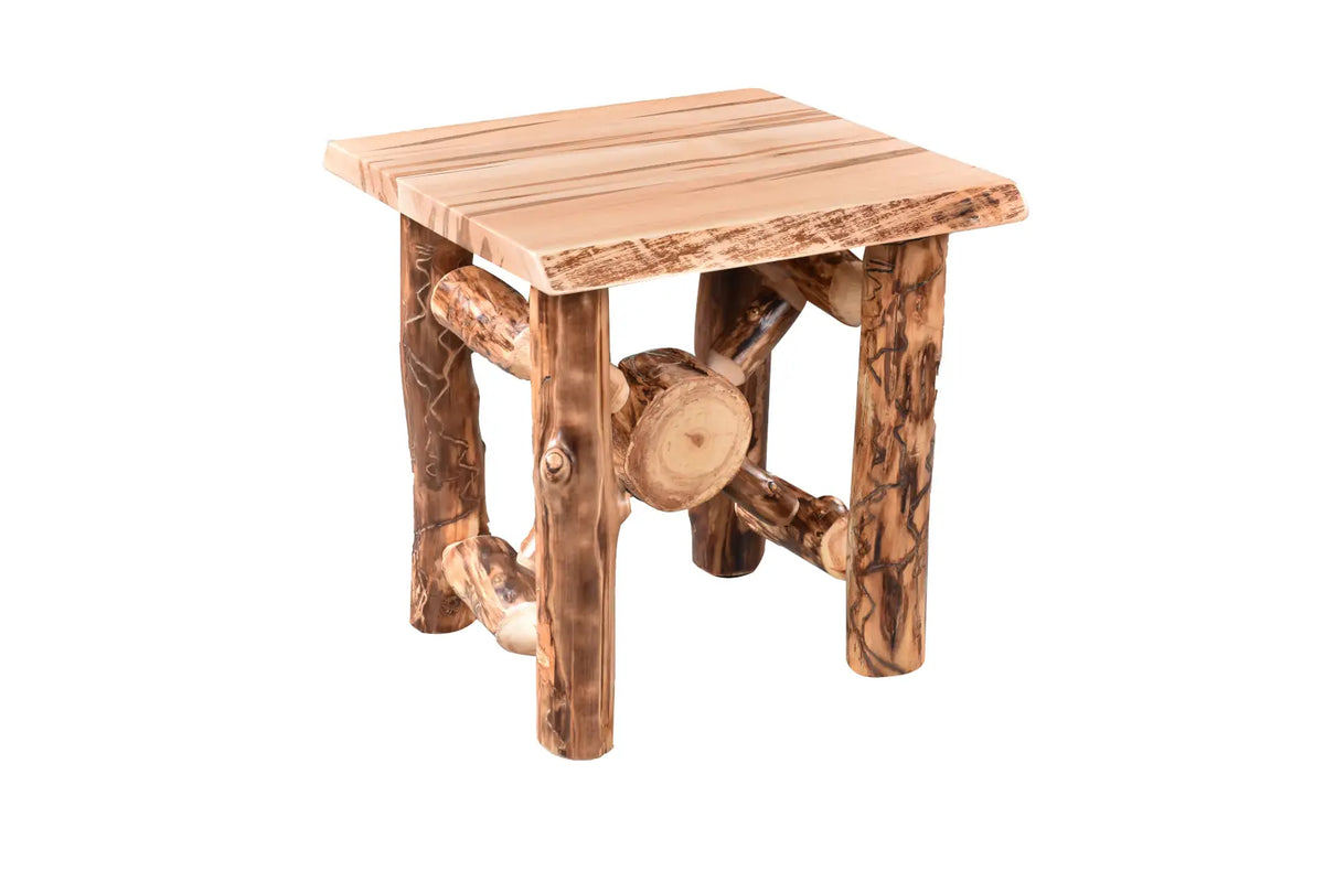 Amish Crossbuck Live Edge End Table