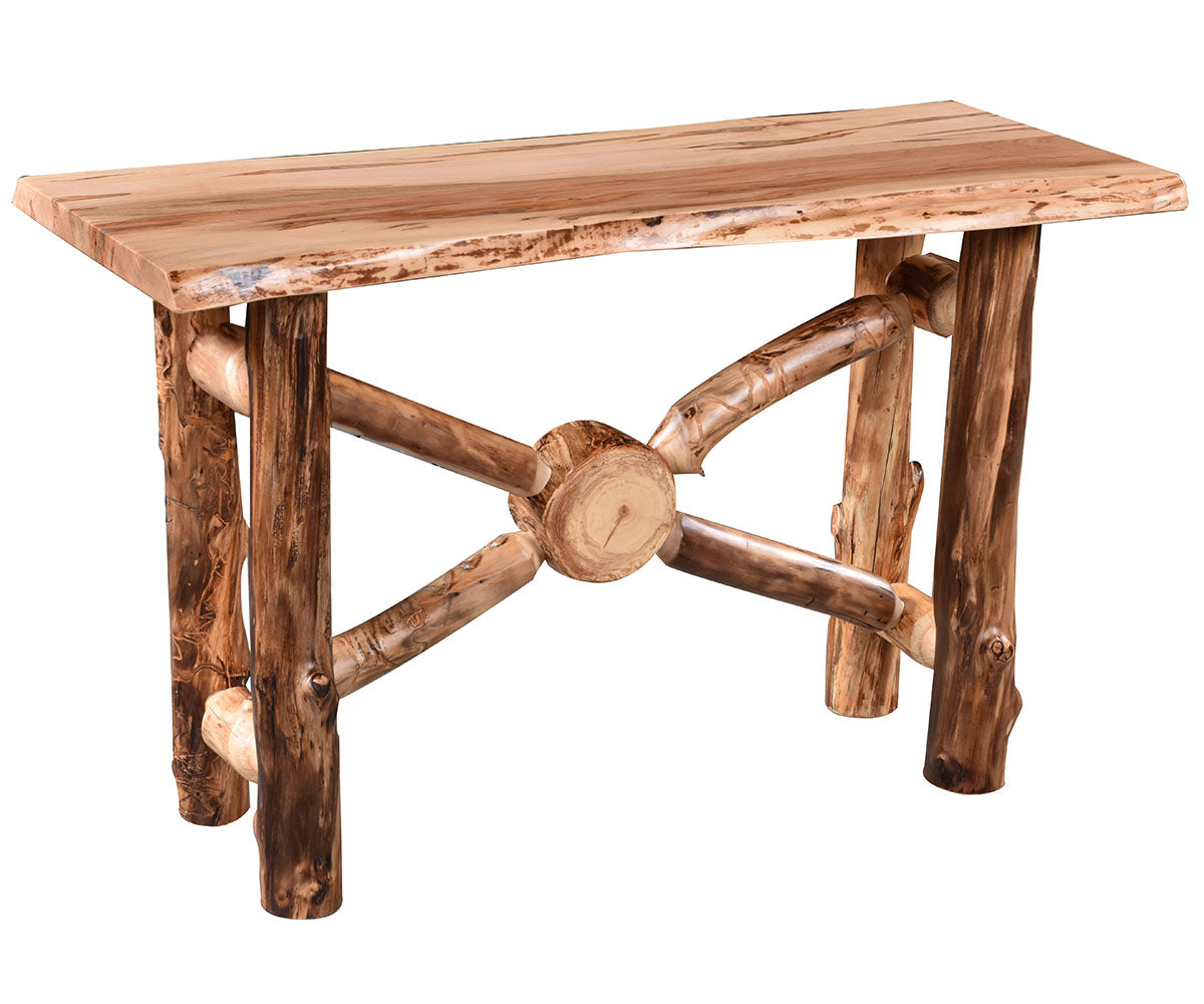 Amish Crossbuck Live Edge Sofa Table