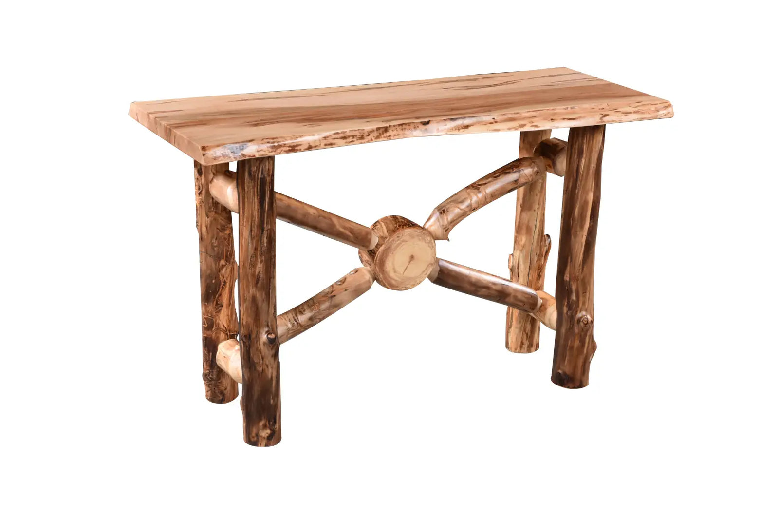 Amish Crossbuck Live Edge Sofa Table