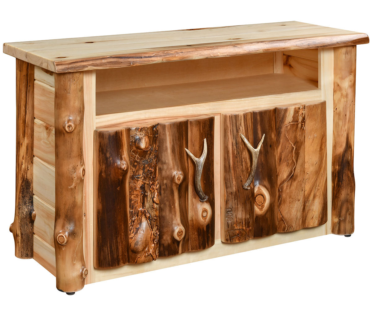 Amish Echo Canyon Log Entertainment Center
