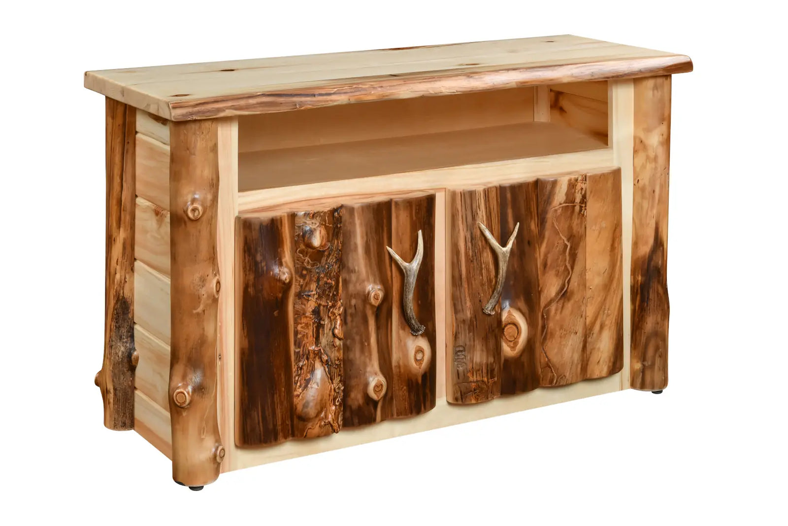 Amish Echo Canyon Log Entertainment Center