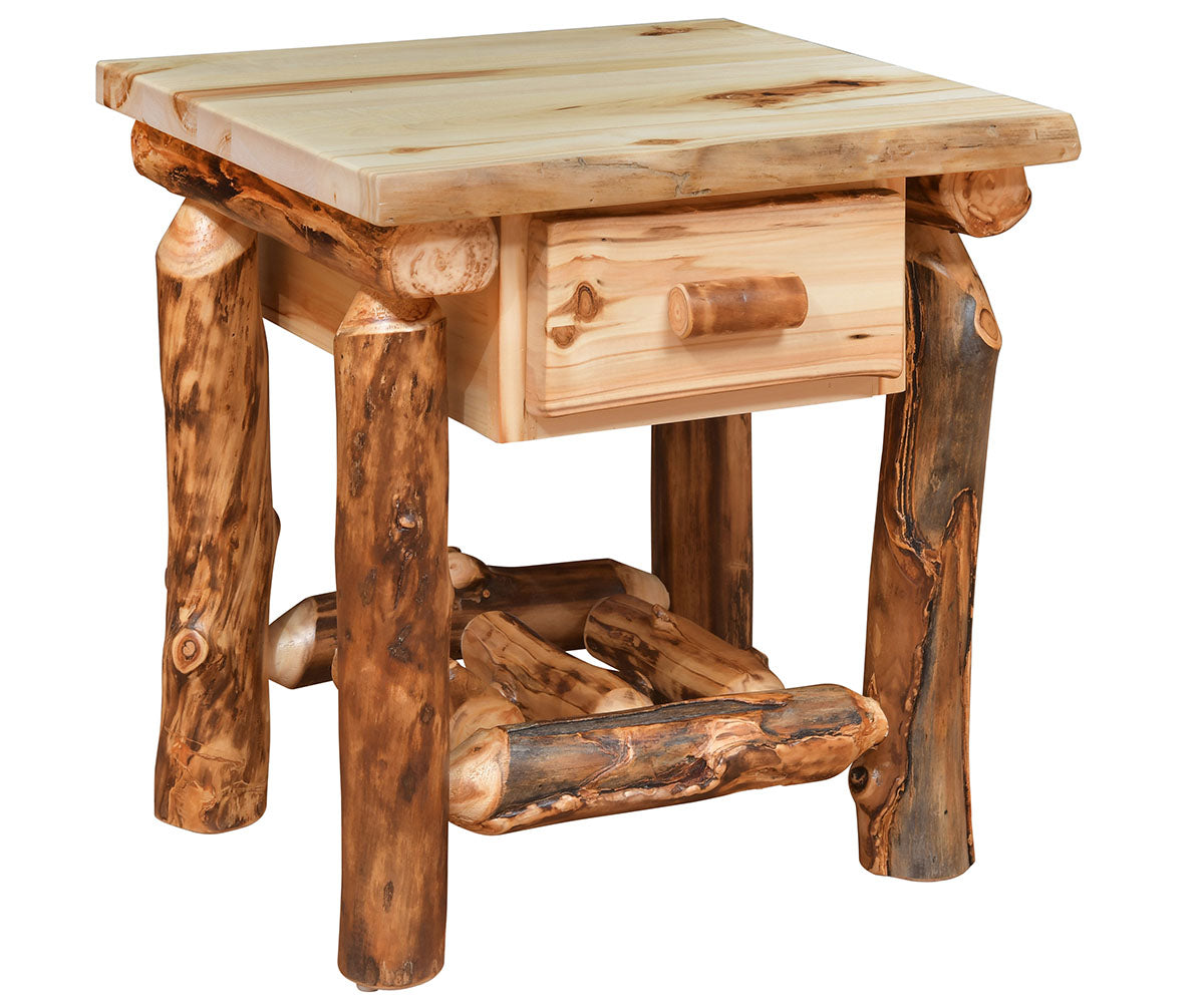 Amish Homestead Log 1 Drawer Nightstand