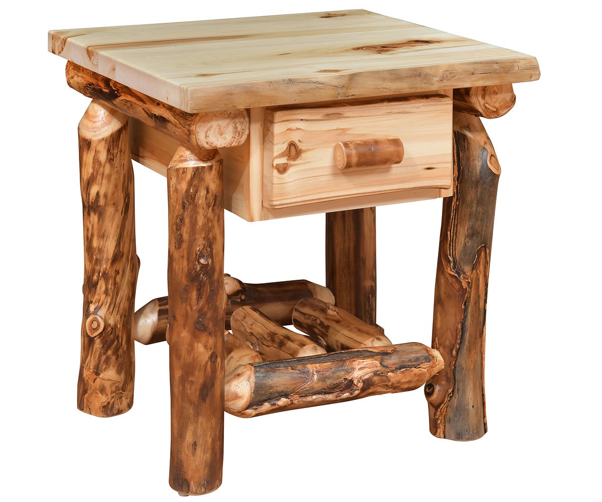 Amish Homestead Log 1 Drawer Nightstand