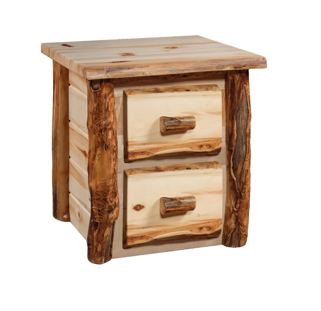 Amish Homestead Log 2 Drawer Nightstand