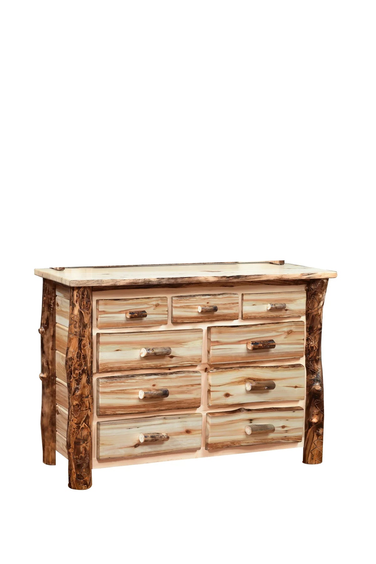 Amish Homestead Log 3 over 6 Drawer Dresser