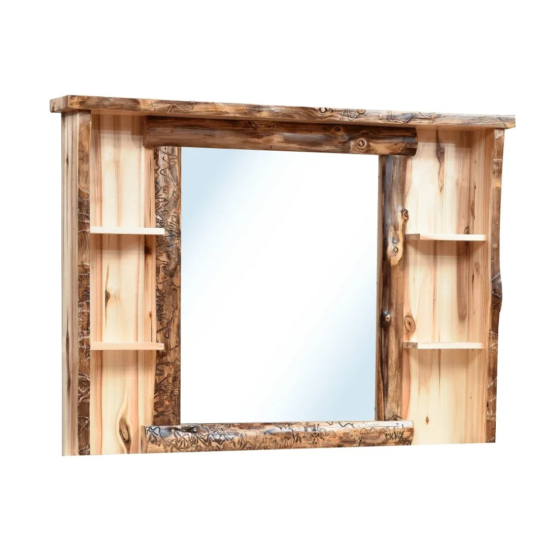 Amish Homestead Log Deluxe Dresser Mirror