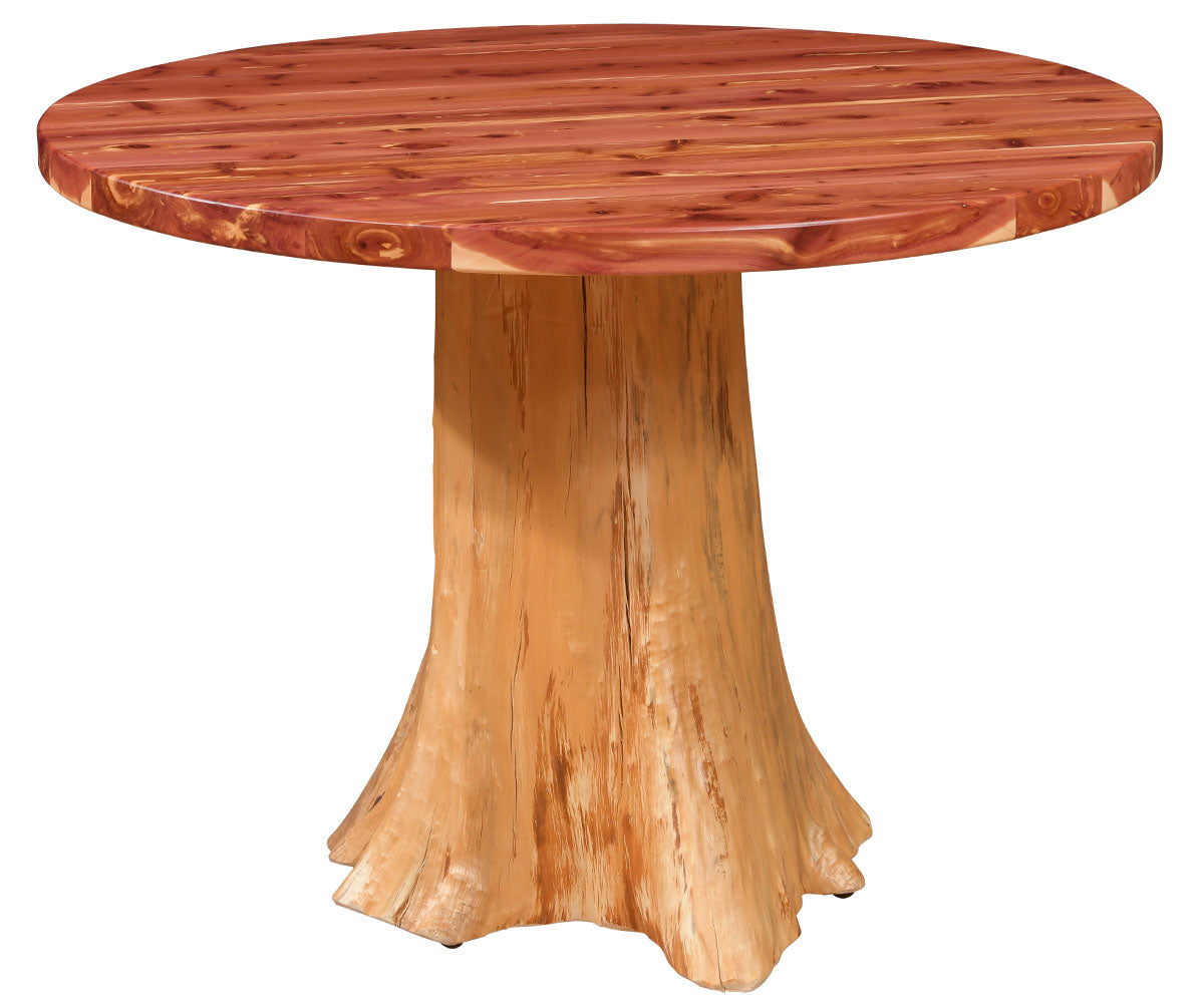 Amish Northern Lights Round Live Edge Dining Table